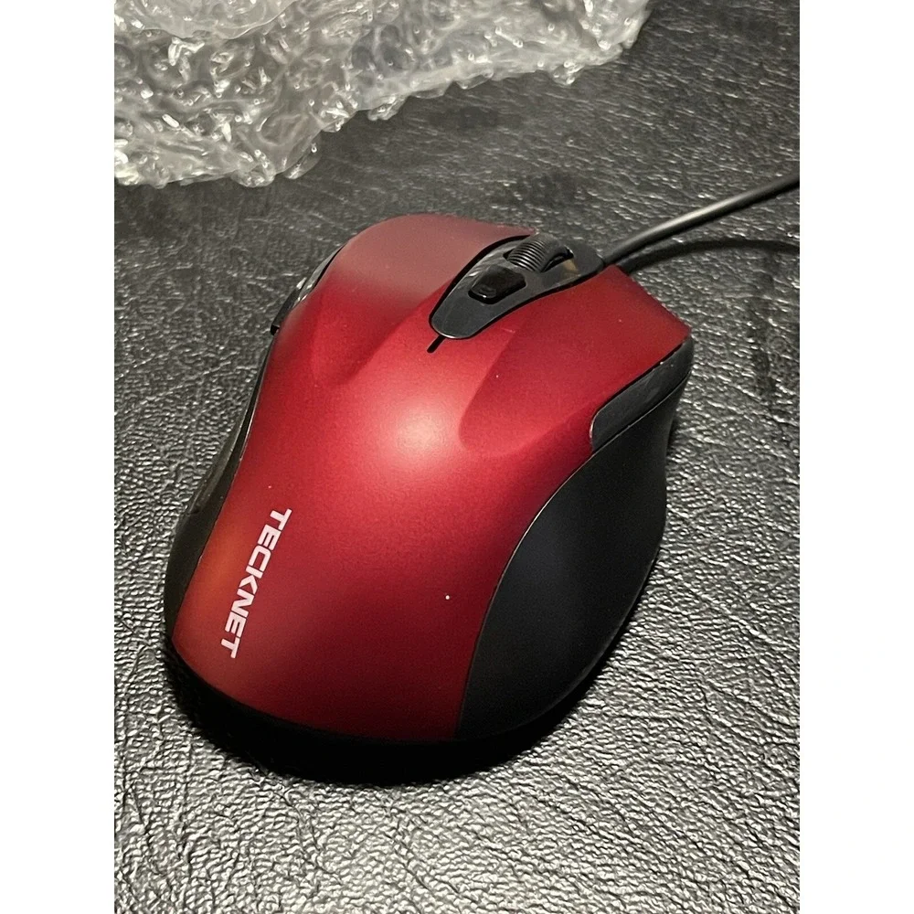 TECKNET mouse Wired USB connection 6Button‎ Model UM013 Red